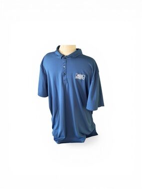 Travis Mathew Men's Blue Short-Sleeve Polo with Chest Logo